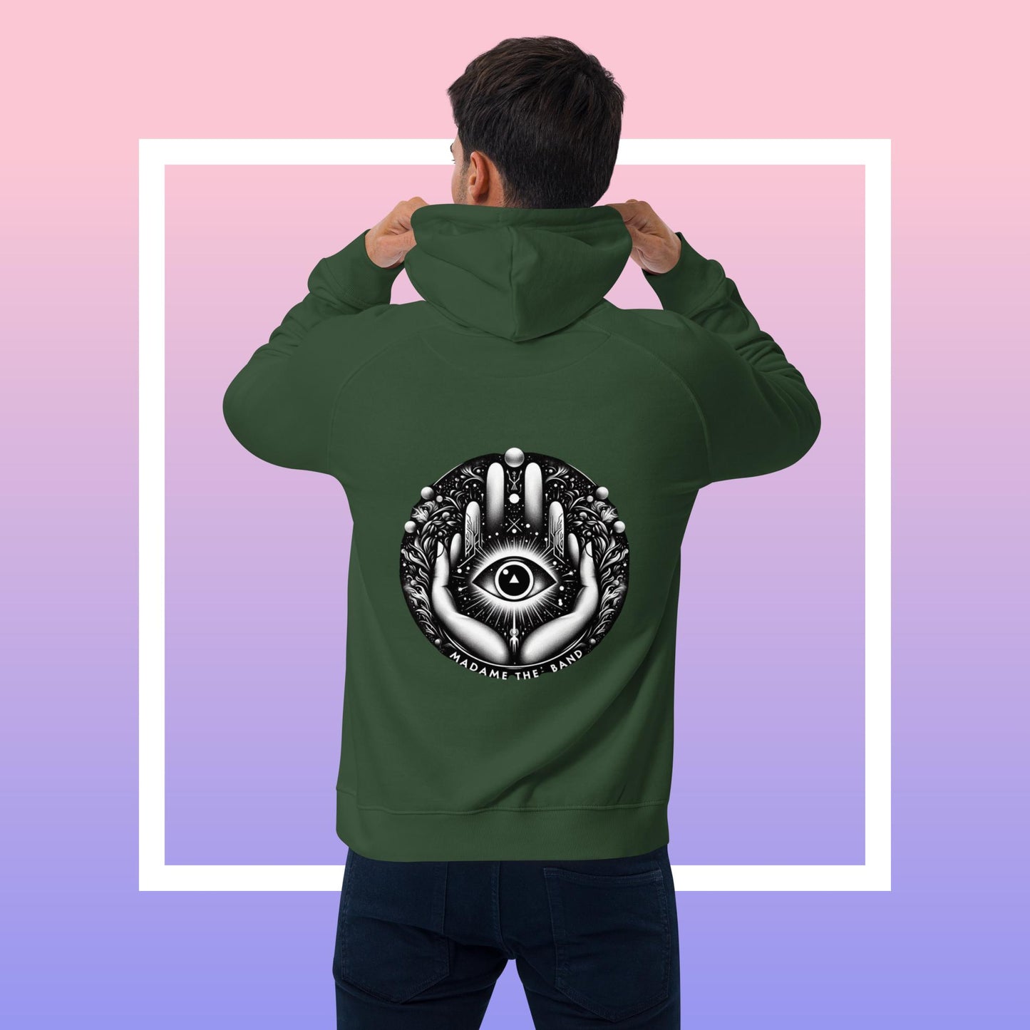 "Eye Of The Beholder" Unisex eco raglan hoodie