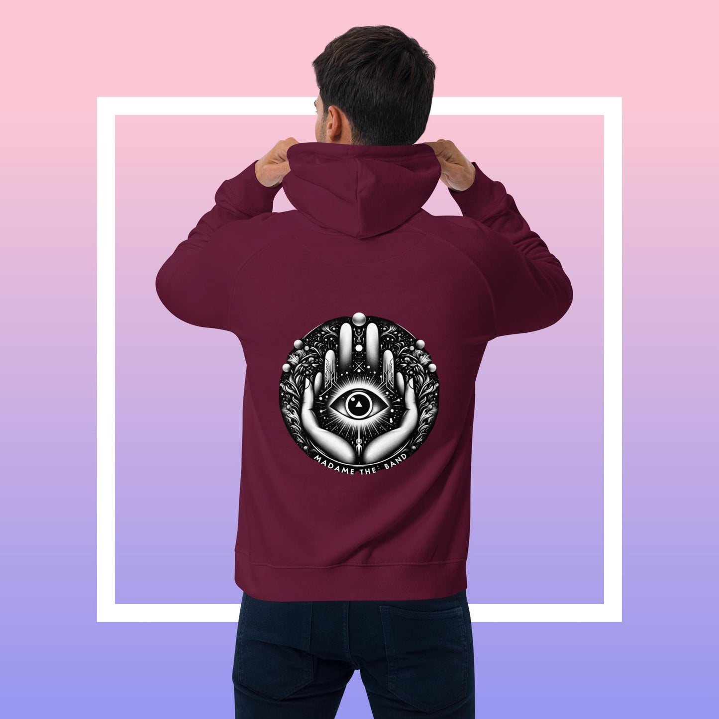 "Eye Of The Beholder" Unisex eco raglan hoodie